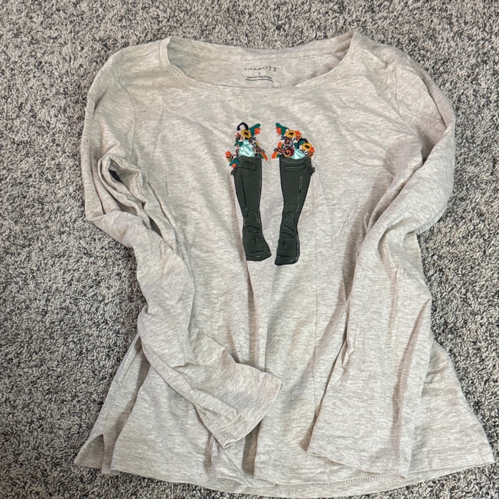 Talbots Gray Cotton rain boot Top